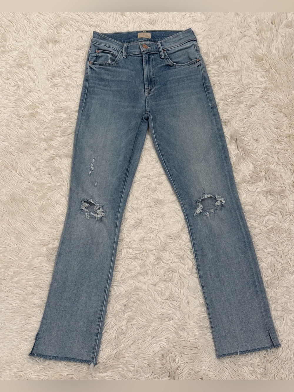 MOTHER The Rascal Ankle Snippet Jeans 25 Super Blast From the Past Distressed